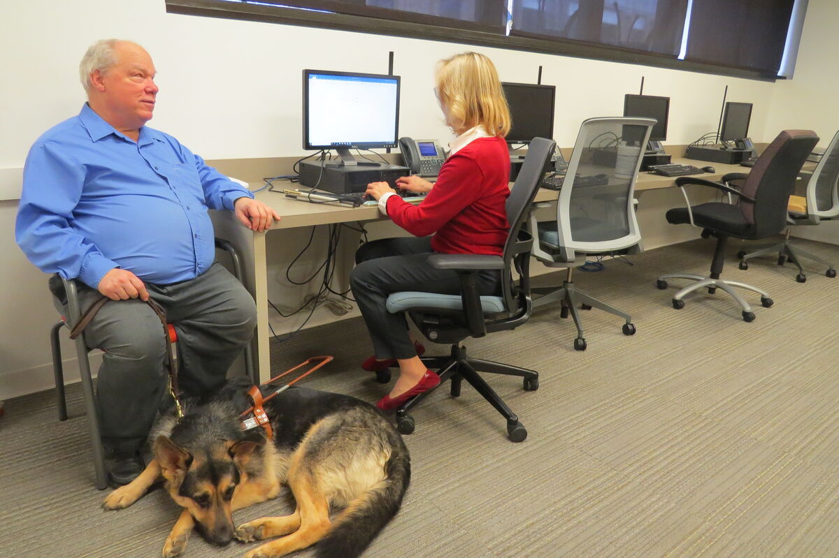 Client in the computer lab