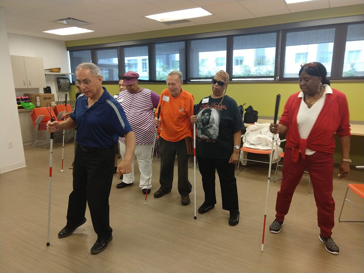 Clients at line dancing class.