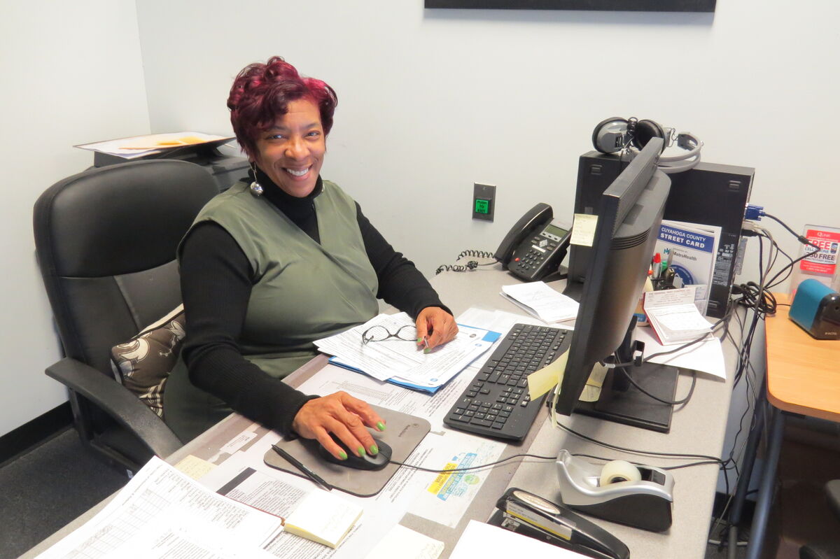 image of a person working at their desk