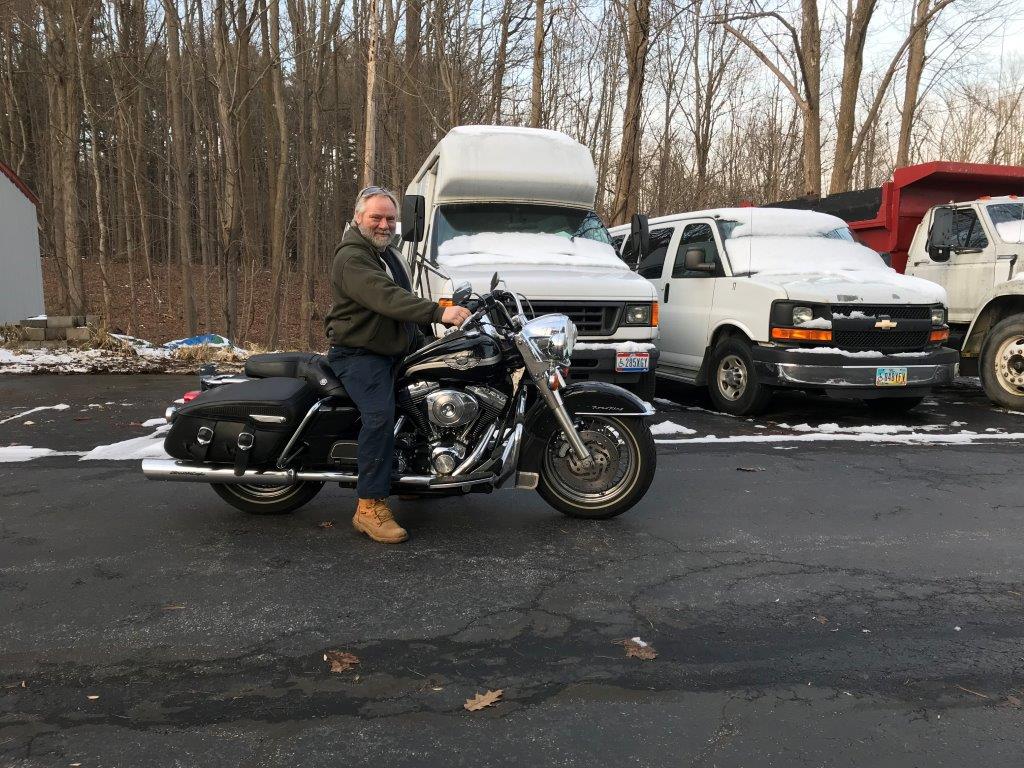 Kevin Pye on a motorcycle.