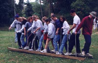 Image of campers participating in a balancing activity
