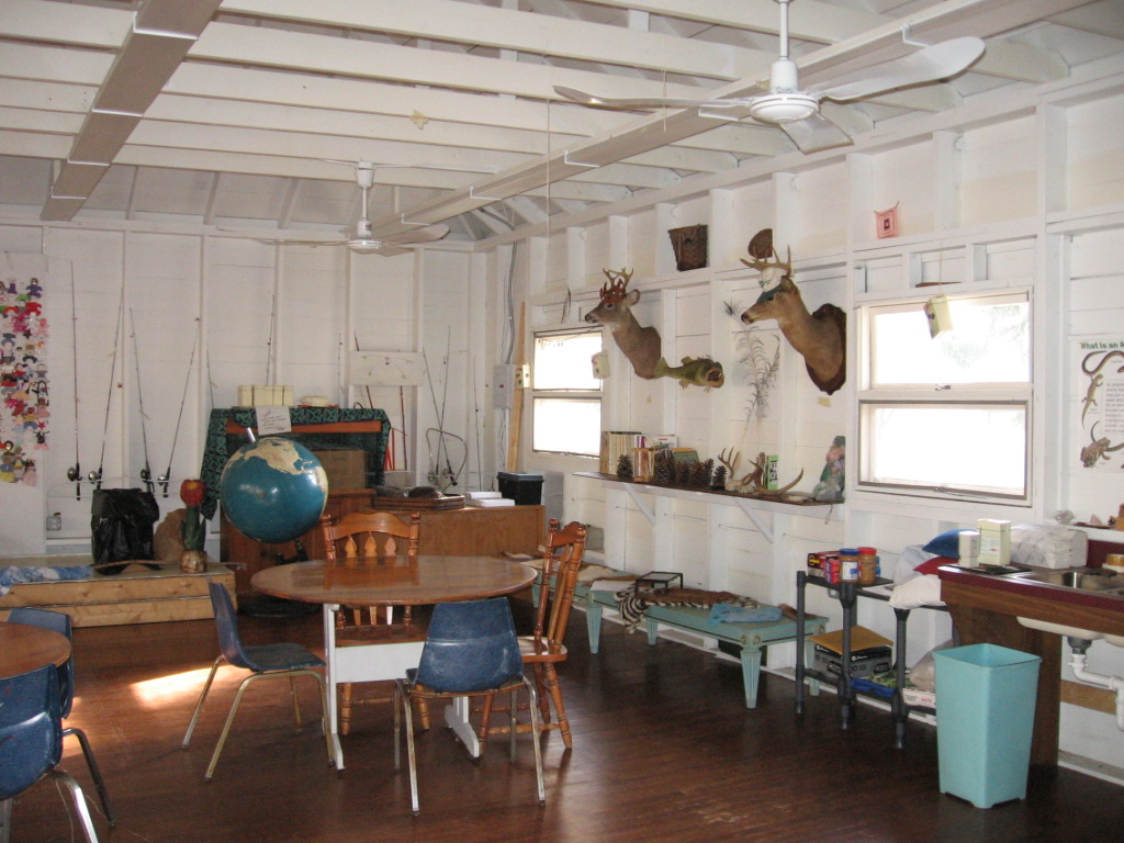 Interior view of the Wolf Arts & Nature Center.