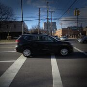 An example of early glaucoma. The edges of this photo of the car are blurred and graying.