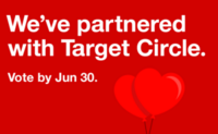 Graphic says, "We've partnered with Target Circle. Vote by Jun 30" 